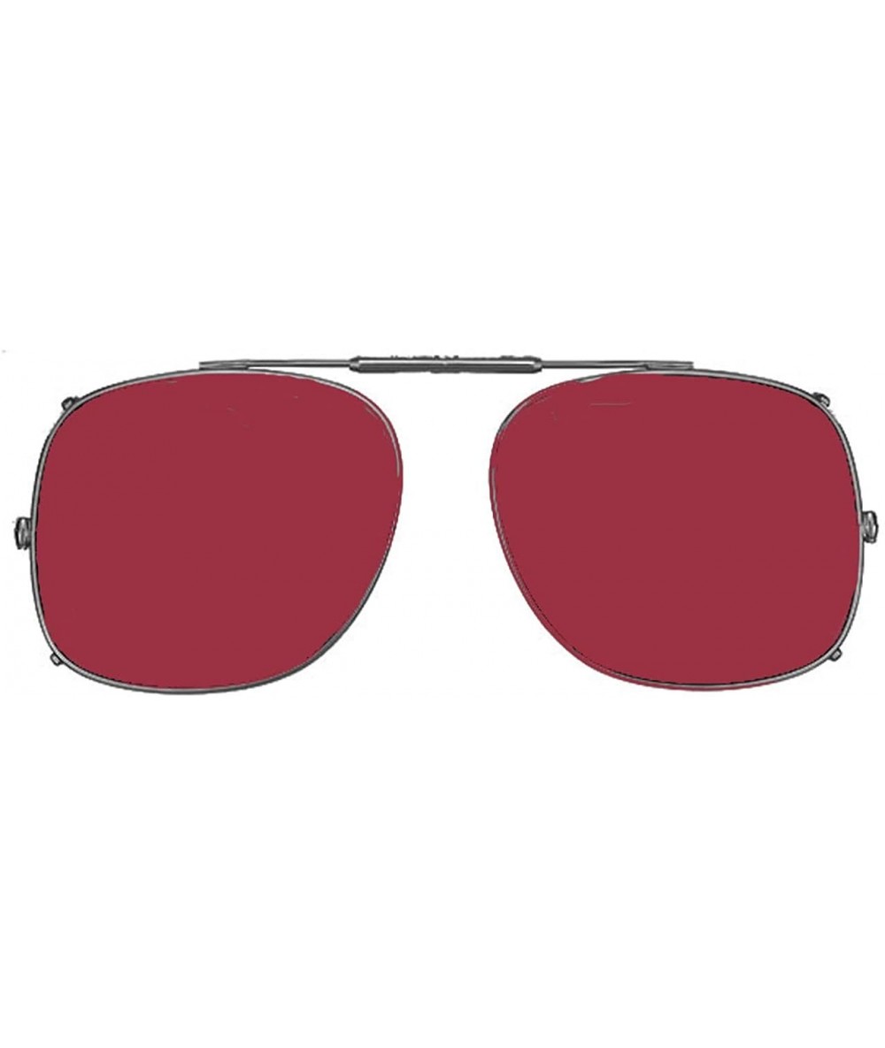 Square Visionaries Polarized Clip on Sunglasses - Square - Gun Frame - 53 x 45 Eye - C712N1P4JJ8 $42.32