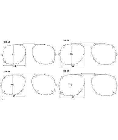 Square Visionaries Polarized Clip on Sunglasses - Square - Gun Frame - 53 x 45 Eye - C712N1P4JJ8 $42.32
