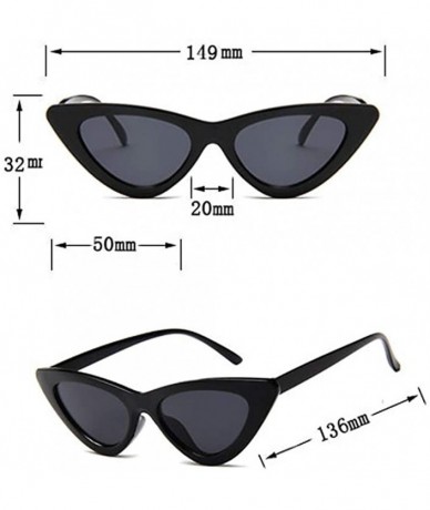 Goggle Retro Vintage Sunglasses for Women Goggles Plastic Frame Glasses Cat Eye Colorful Lens Plastic Frame Eyewear - A - C61...