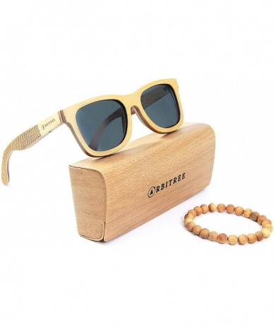 Wayfarer Wood Sunglasses for Men and Women. 100% Maple Wood - Beige - Web - CI187WCZ755 $37.67
