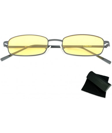 Round The Key 90's rectangle sunglasses - Yellow Bee - C818EGIIL33 $14.20