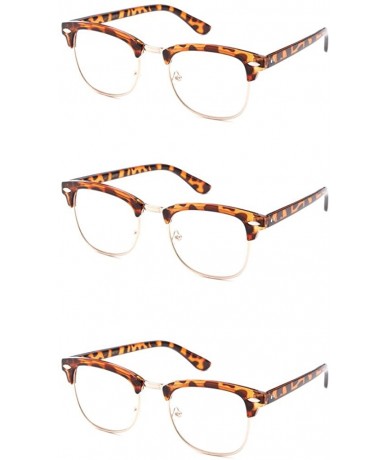 Square Babo" Slim Oval Style Celebrity Fashionista Pattern Temple Reading Glasses Vintage - 3 Pack Oval Tortoise - CX11P3ETSE...