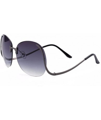 Oversized Women Elegant Oversized UV400 Sunglasses Lady Party Prom Travel Glasses Goggle - Grey - CF182W5SRQ3 $12.25