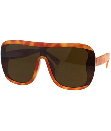 Oversized Unisex Fashion Sunglasses Oversized Square Open Side Frame UV 400 - Orange Tortoise (Brown) - CW18NROI6WN $23.12
