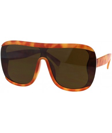 Oversized Unisex Fashion Sunglasses Oversized Square Open Side Frame UV 400 - Orange Tortoise (Brown) - CW18NROI6WN $13.48