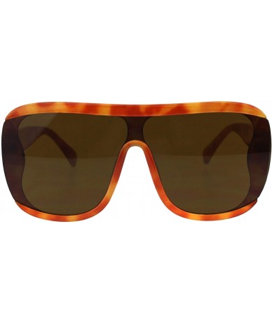Oversized Unisex Fashion Sunglasses Oversized Square Open Side Frame UV 400 - Orange Tortoise (Brown) - CW18NROI6WN $23.12