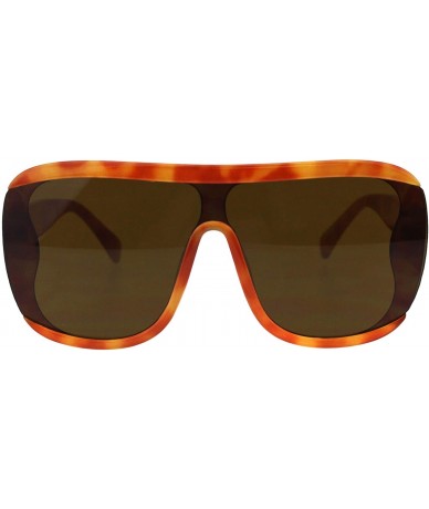 Oversized Unisex Fashion Sunglasses Oversized Square Open Side Frame UV 400 - Orange Tortoise (Brown) - CW18NROI6WN $13.48