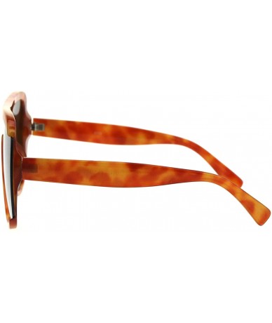 Oversized Unisex Fashion Sunglasses Oversized Square Open Side Frame UV 400 - Orange Tortoise (Brown) - CW18NROI6WN $23.12