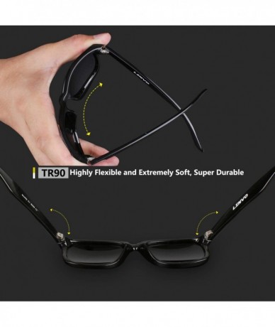 Rectangular Premium TR90 Rectangular Mens Polarized Driving Sunglasses for Men Blender Sun Glasses HF02 - CH18TYLGDMD $29.16