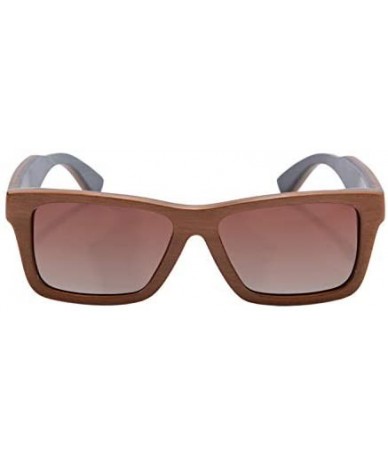 Wayfarer Natural Wood Frame Polarized Sunglasses Anti-glare Wooden Glasses-Z68020 - Outside Brown Inside Black - C7126PCTDXN ...
