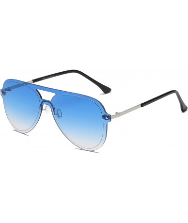 Aviator Premium Metal Aviator Fashion Sunglasses for Women and Men UV 400 Protection - Blue - CW18I0G82WZ $18.86