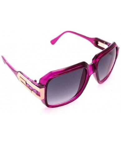 Oversized Crystal Cosa Nostra Gazelle Sunglasses Smoke Lenses - Purple & Gold - C312I6WY03D $12.35