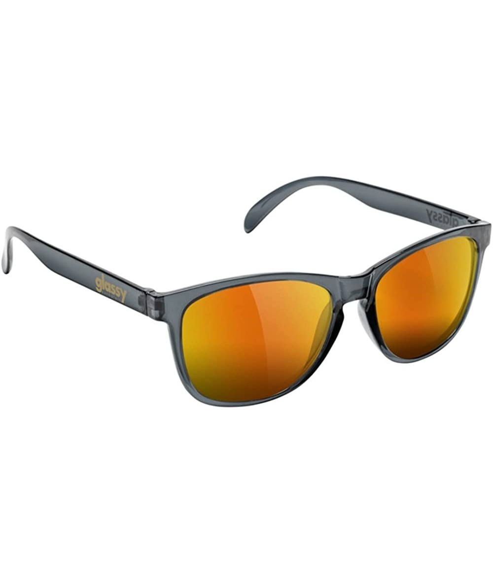 Round Deric Wayfarer Sunglasses - Clear Grey - CQ11JKF9PZT $16.21