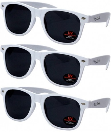 Wayfarer Sunglasses for Men- Women & Kids by Ray Solée- 3 Pack of Tinted Lenses with UVA & UVB Protection - White - CD18E4AYT...