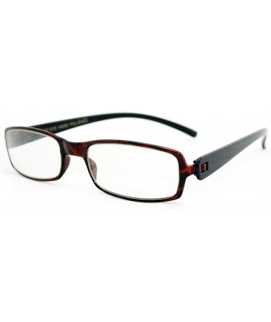 Square Slim Extra Ligh Weight Flexible Plastic Fashion Clear Lens Glasses - Tortoise - CW11ORJMLVX $9.68