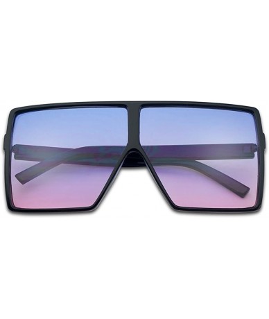Round Big XL Large Oversized Super Flat Top Square Two Tone Color Fashion Sunglasses - Black / Purple Pink Lens - CP1867U36WY...