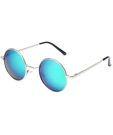 Round Classic Round Driving Polarized Glasses Retro Sunglasses for Men womens - Blue - CI18E39EAE2 $13.71
