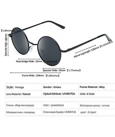Round Classic Round Driving Polarized Glasses Retro Sunglasses for Men womens - Blue - CI18E39EAE2 $13.71