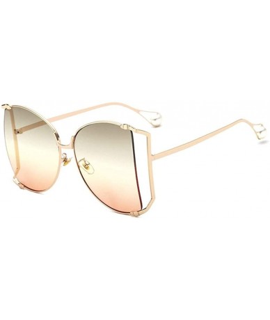 Oversized Trendy Oversized Sunglasses for Women Half Frame Shade UV Protection - C5 - CI190OG4ZIM $12.10