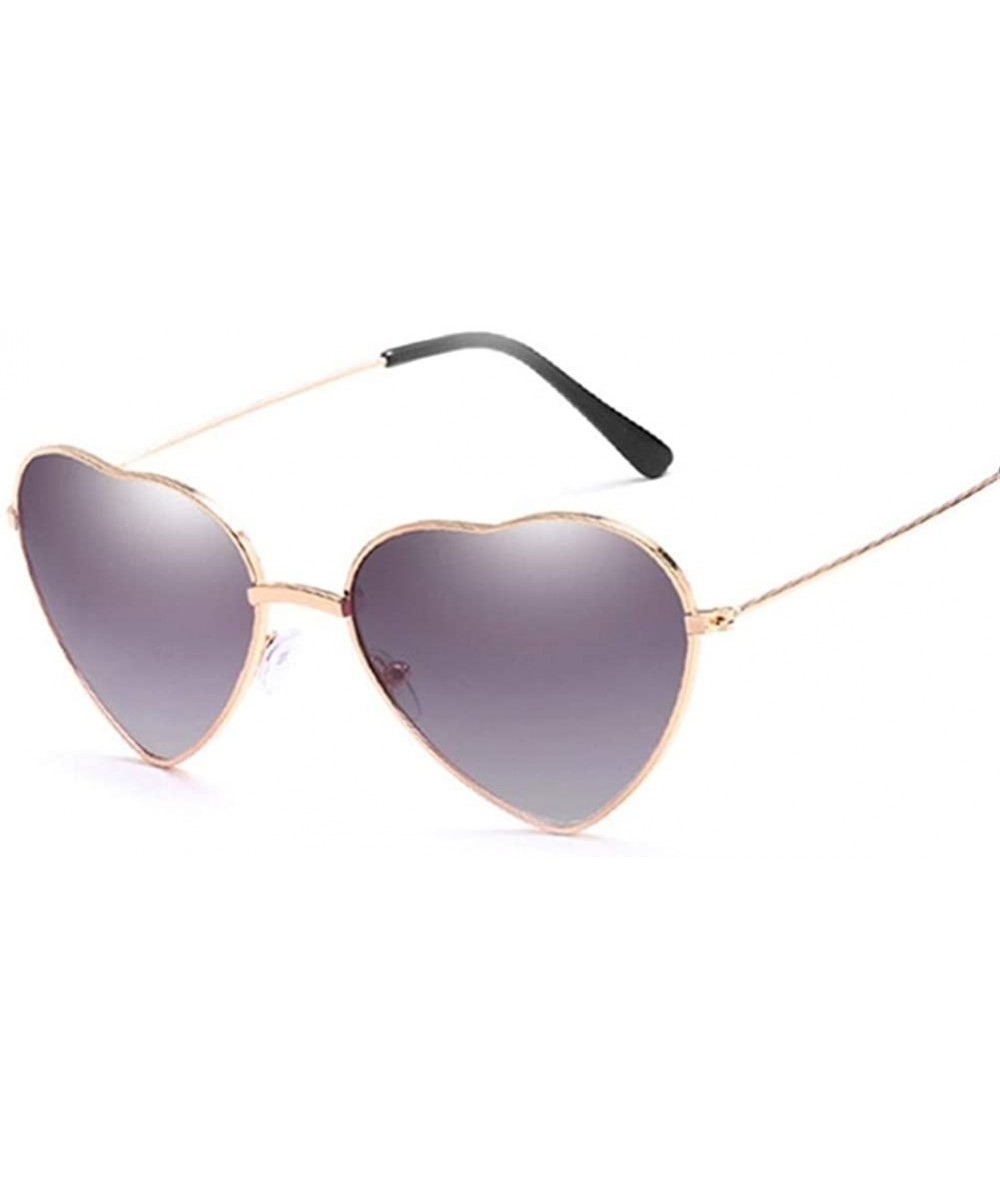 Cat Eye Retro Cat Eye Heart Sunglasses Women Metal Frame Mirror UV400 Sun Glasses Female Brand Designer Vintage - CW199QCQKO0...