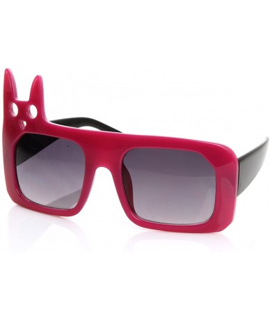 Oversized Luxe Inspired Fashion Kitty Cat Head Large Square Oversized Sunglasses - Purple - C4119FMDC3X $12.04