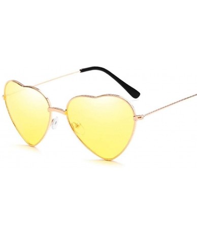 Cat Eye Retro Cat Eye Heart Sunglasses Women Metal Frame Mirror UV400 Sun Glasses Female Brand Designer Vintage - CW199QCQKO0...