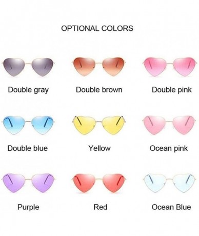 Cat Eye Retro Cat Eye Heart Sunglasses Women Metal Frame Mirror UV400 Sun Glasses Female Brand Designer Vintage - CW199QCQKO0...