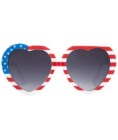 Oval Lolita Heart Shaped Patriotic America Sunglass - C211CYRBBY3 $20.04