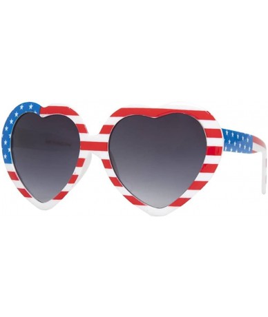 Oval Lolita Heart Shaped Patriotic America Sunglass - C211CYRBBY3 $7.33