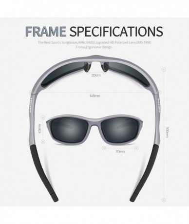 Rimless Polarized Sports Sunglasses for Men Women Cycling Running Driving Fishing Golf Baseball Glasses EMS-TR90 Frame - CM17...