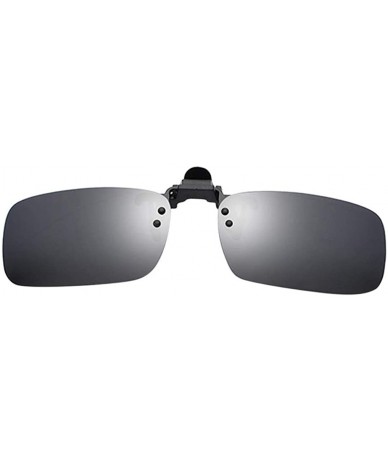 Semi-rimless Polarized Clip-on Sunglasses Anti-Glare Driving Glasses Sunglasses Over for Men Women UV Protection - Black - CC...