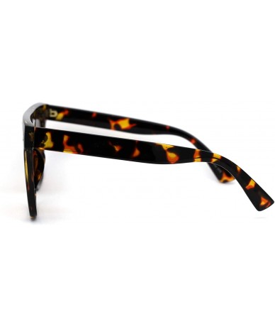 Rectangular Flat Top Mobster Mafia Rectangular Retro Sunglasses - Tortoise Brown - CM197N00TLE $8.17