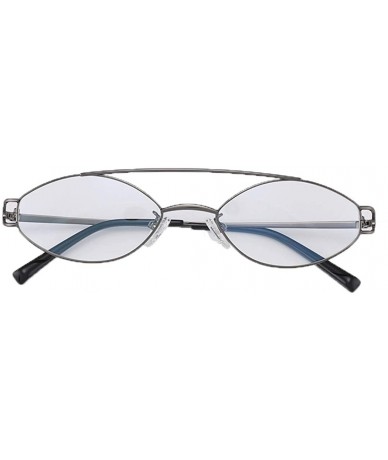 Aviator Oval metal frame - men and women fashion personality frame glasses - A - CE18RW3QE8C $32.60
