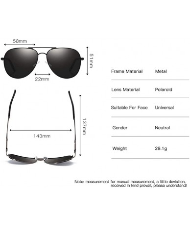 Rectangular Mens Polarized Driving Sunglasses For Mens Women Al-Mg Metal Frame Lightweight Fishing Sports Outdoors - D - C819...
