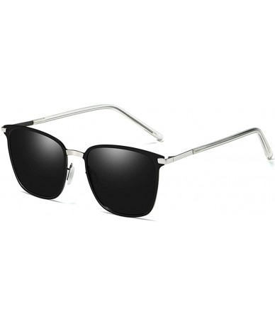 Square Polarized Sunglasses for Men Women-Classic Style - Metal Frame UV Protection 8080 - Silver - C1198W0CTII $16.98