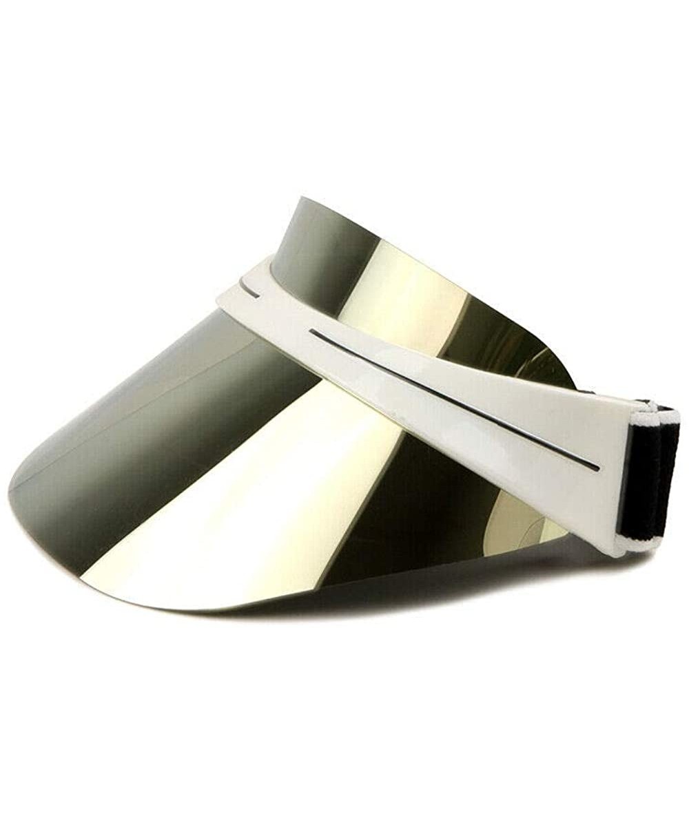 Oversized Oversized XL Shield Wrap Around Headband Visor Sunglasses - White Headband - CX18WT4TGMW $16.24