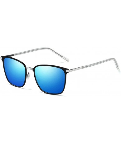 Square UV Protection Polarized Sunglasses Fashion Metal Square Sun Glasses for Man - Blue - CX18XQ32UC5 $12.30