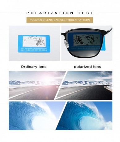 Square UV Protection Polarized Sunglasses Fashion Metal Square Sun Glasses for Man - Blue - CX18XQ32UC5 $12.30