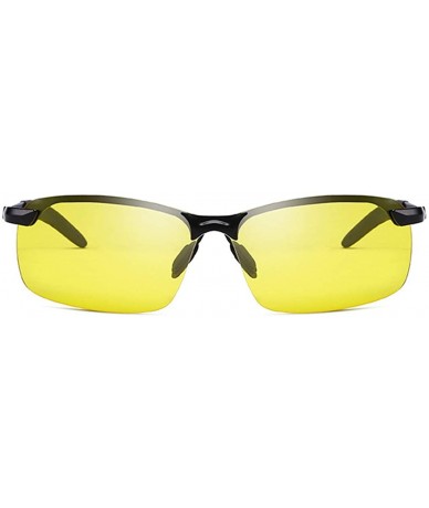 Rimless Polarized Sunglasses for Men Driving Outdoor Sports Designer Brand Sun Glasses 100% UV400 Protection - Yellow - CW18Q...