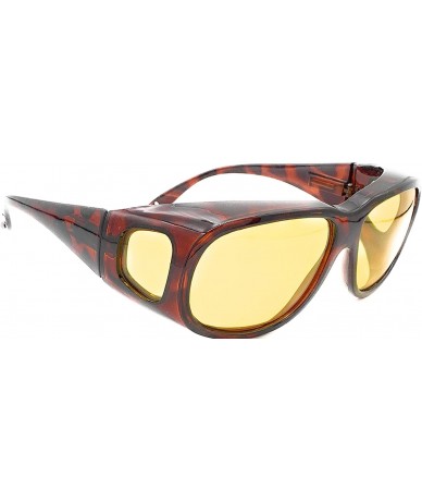 Oversized Polarized Night Driving Fit Over Wear Over Reading Glasses Sunglasses - Extra Large - Tortoise - CZ18ZZS8LTD $28.31