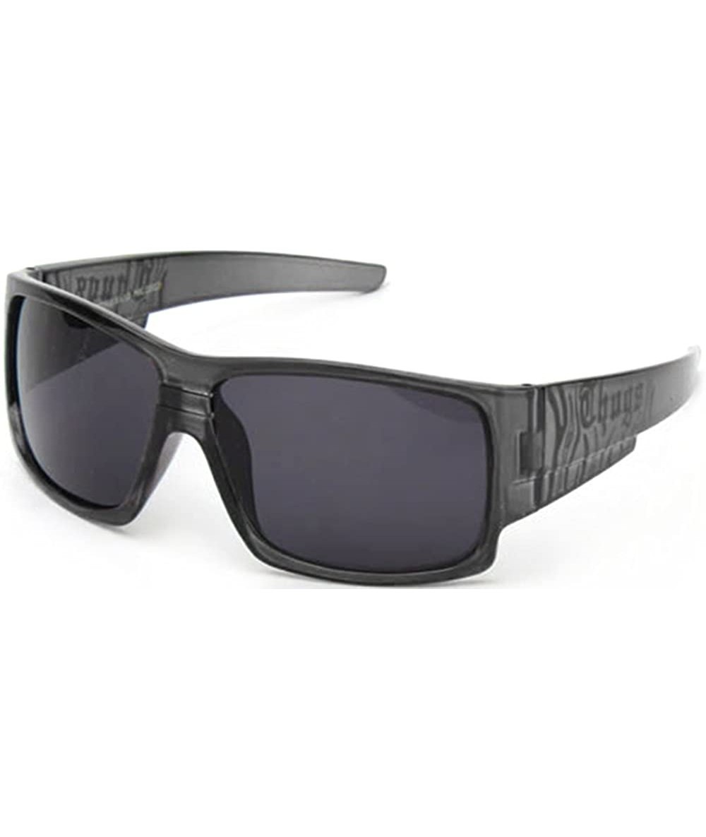Shield Hardcore Men's Plastic Sunglasses - Clear - CK118AVS1UX $10.25