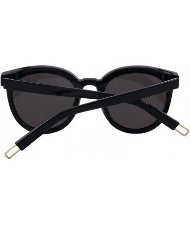 Round Round Sunglasses for Women Vintage Eyewear S8094 - Black&silver - CS17YG03E54 $15.26