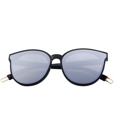 Round Round Sunglasses for Women Vintage Eyewear S8094 - Black&silver - CS17YG03E54 $15.26