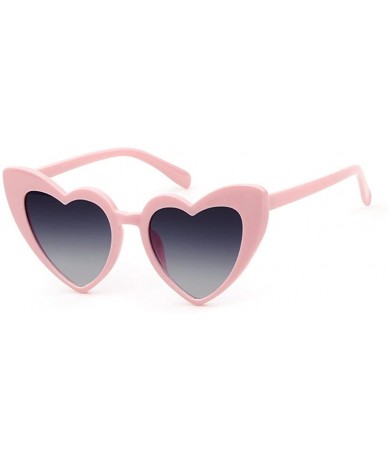 Goggle Love Heart Shaped Sunglasses for Women - Vintage Cat Eye Mod Style Retro Glasses - Pinkblack - CY18C2WD4LO $23.96