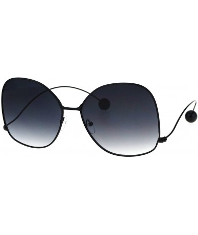 Oversized Womens Oversize Gradient Lens Swan Drop Temple Metal Rim Diva Sunglasses - Black Smoke - C017XQC55E9 $23.08