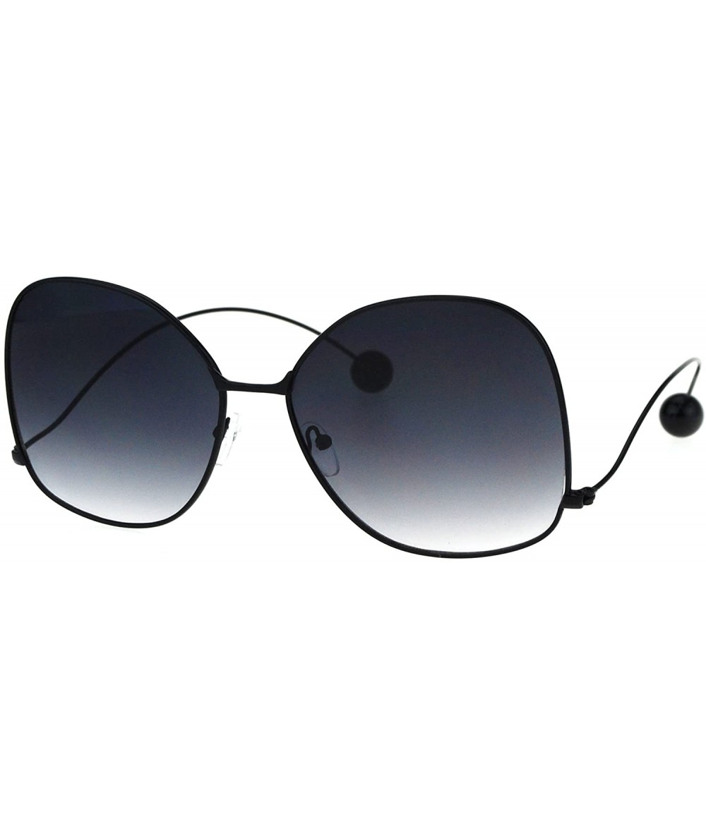 Oversized Womens Oversize Gradient Lens Swan Drop Temple Metal Rim Diva Sunglasses - Black Smoke - C017XQC55E9 $23.08