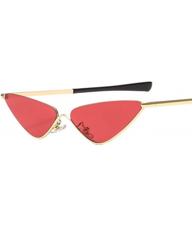 Semi-rimless Fashion Cat Eye Sunglasses Women Mirror Triangle Sun Glasses Female Lens Shades Ladies Eyewear UV400 - C6 - CY19...