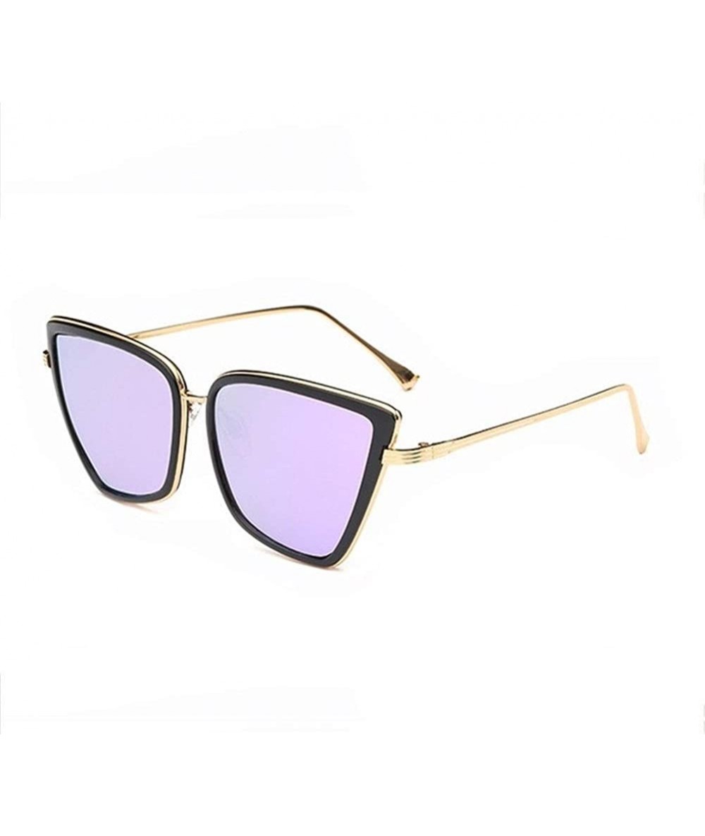 Oversized Cat Eye Sunglasses Women Metal Coating Frame Shades UV Protection - C2 - CB190OC7SUY $14.97