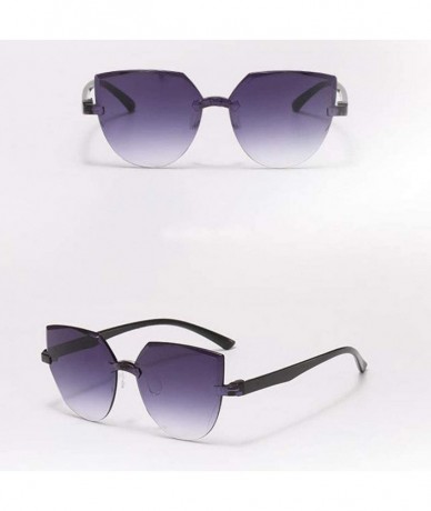 Oversized Unisex Fashion Irregular Vintage Aviator Cat Eye Sunglasses Integrated UV Candy Colored Glasses - F 01 - CB190S3ONA...