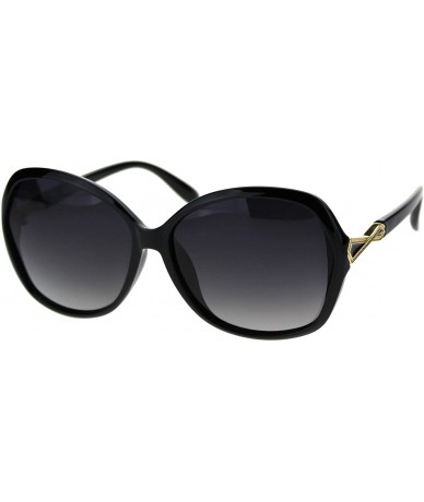 Butterfly Polarized Lens Womens Geometric Art Deco Jewel Butterfly Sunglasses - Black Smoke - CJ18TO708L3 $25.35